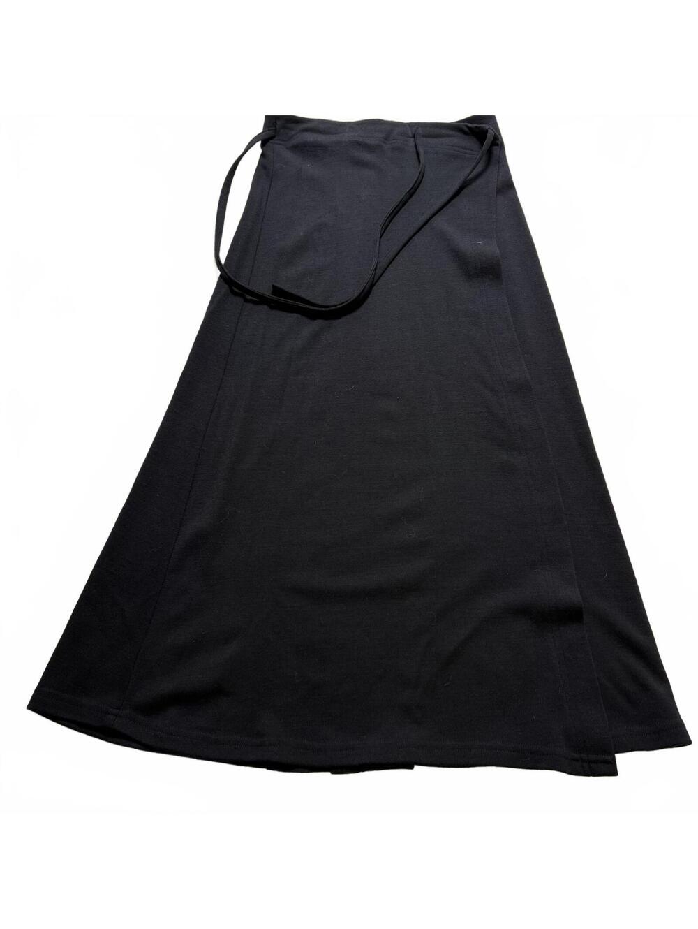 GARNET HILL Black Wool True Wrap Midi Skirt SZ S Classic Quiet Luxury y2k preppy